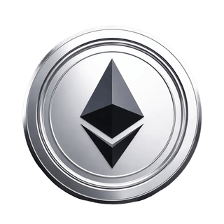 Bloc graphique flottant représentant la cryptomonnaie Ethereum ETH